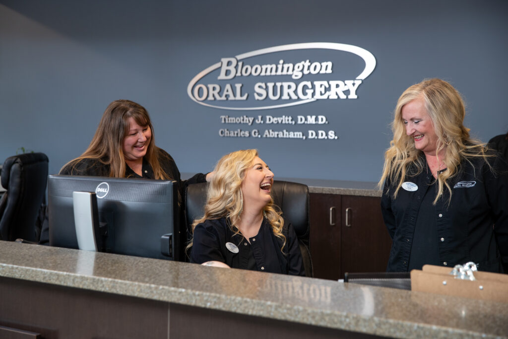 The front desk associates at Bloomington oral Surgery