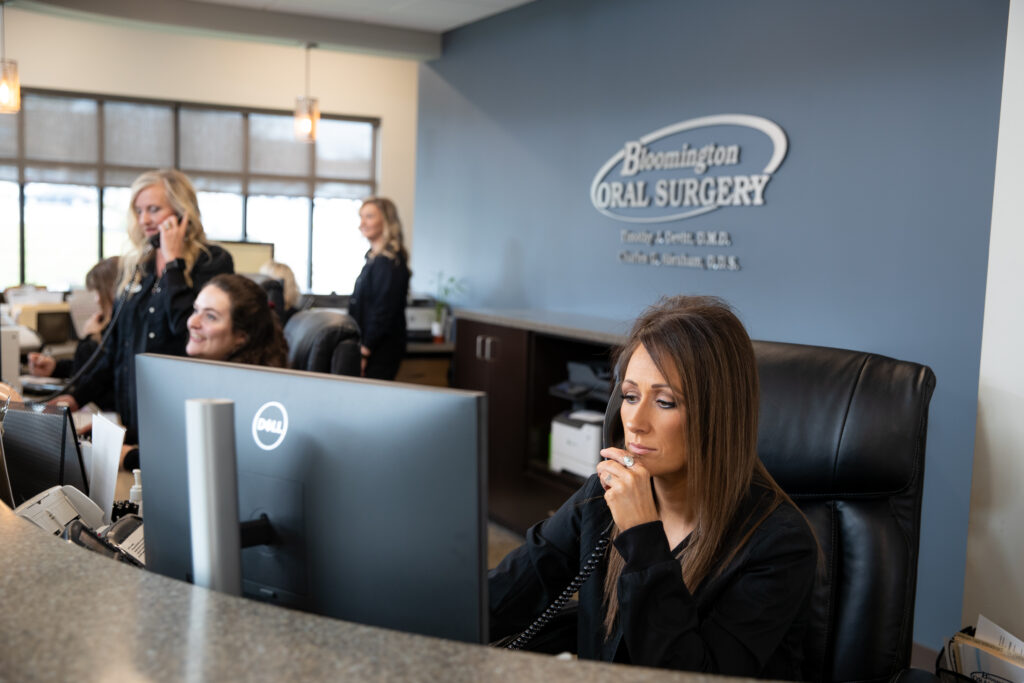 Front desk staff at Bloomington Oral Surgery